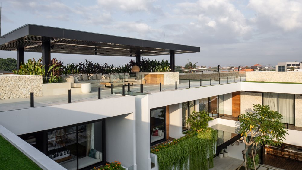 Villa Norbu - Rooftop sala overlooking rice fields
